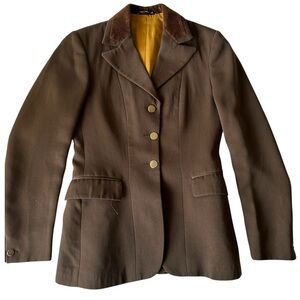 🤎 Phillips & Piper —Vintage Wool Equestrian Blazer W/Velvet Collar - XS 🏇